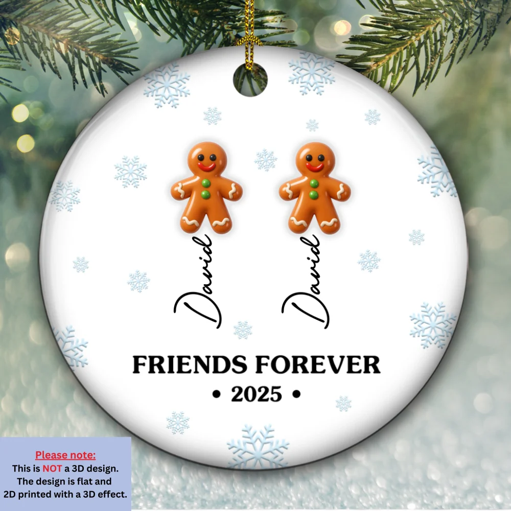 Sweet Friends 2025 - Personalized Custom 3D Inflated Effect Ceramic Ornament - Image 2