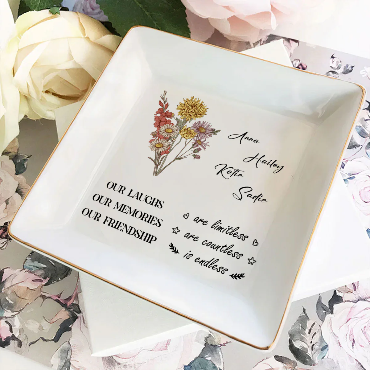 Sweet Friendship 2024 - Personalized Custom Jewelry Dish - Image 2