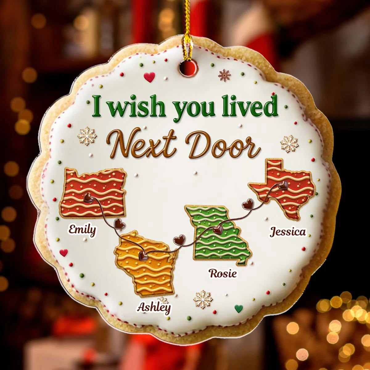 Sweet Friendship - Personalized Custom 3D Effect Acrylic Ornament - Image 4