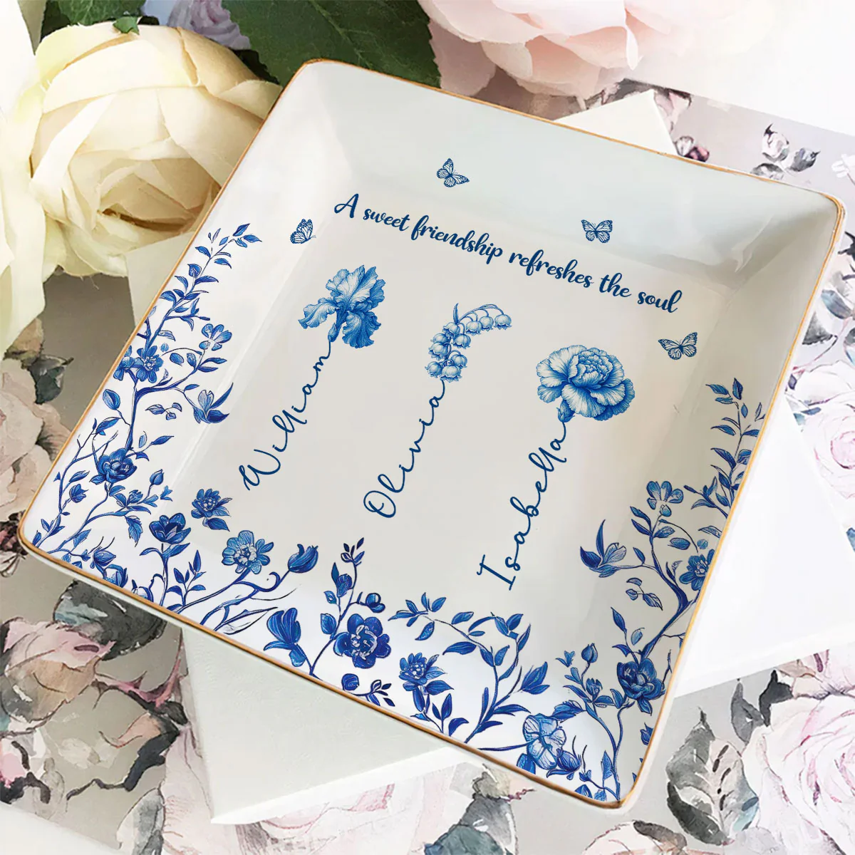 Sweet Friendship - Personalized Custom Jewelry Dish - Image 3