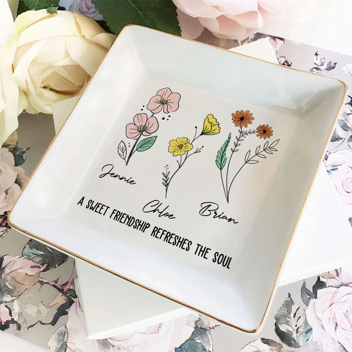 Sweet Friendship - Personalized Custom Jewelry Dish - Image 5