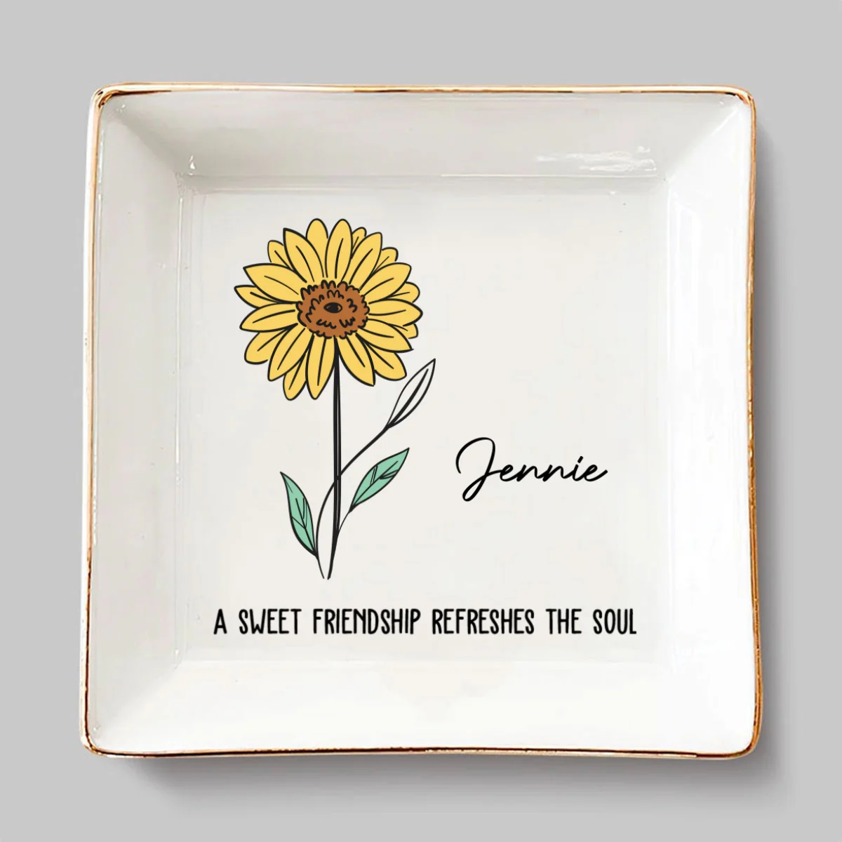 Sweet Friendship - Personalized Custom Jewelry Dish - Image 8