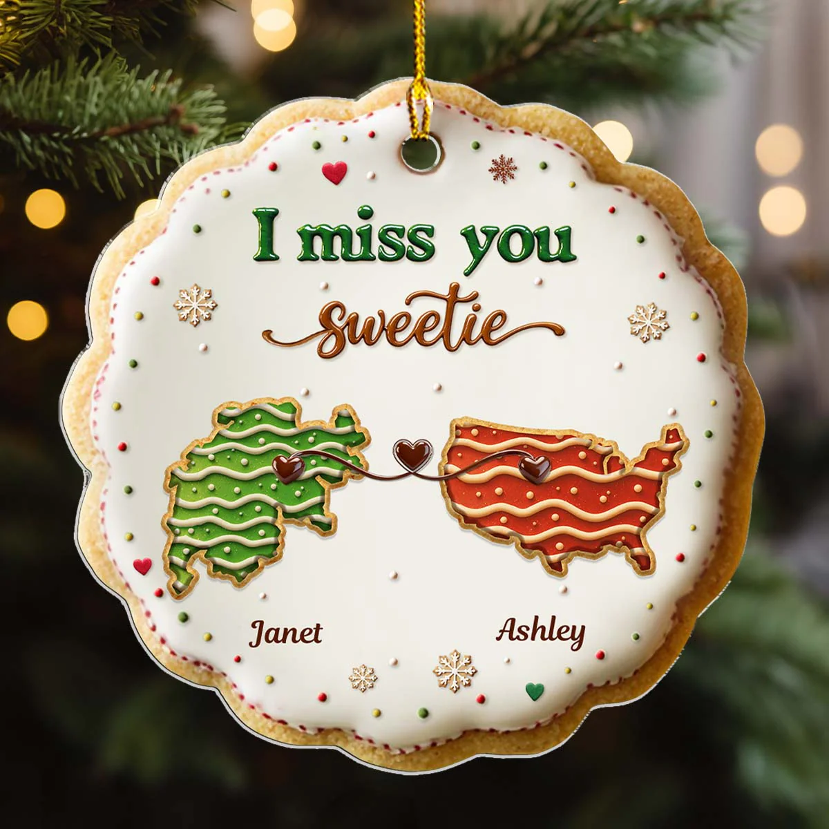 Sweet Friendship Ver 2 - Personalized Custom 3D Effect Acrylic Ornament - Image 2