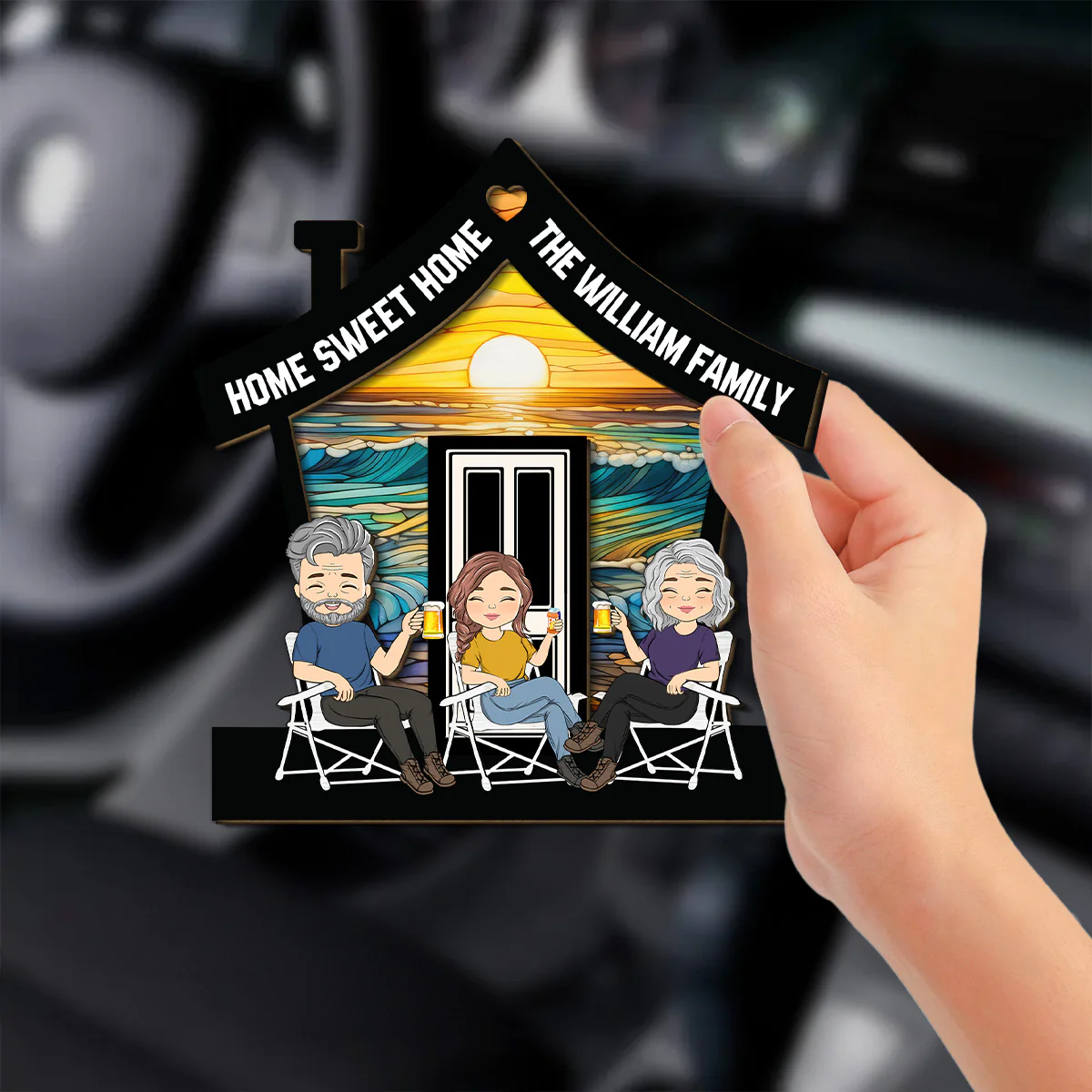 Sweet Home - Personalized Custom Car Visor Clip - Image 2