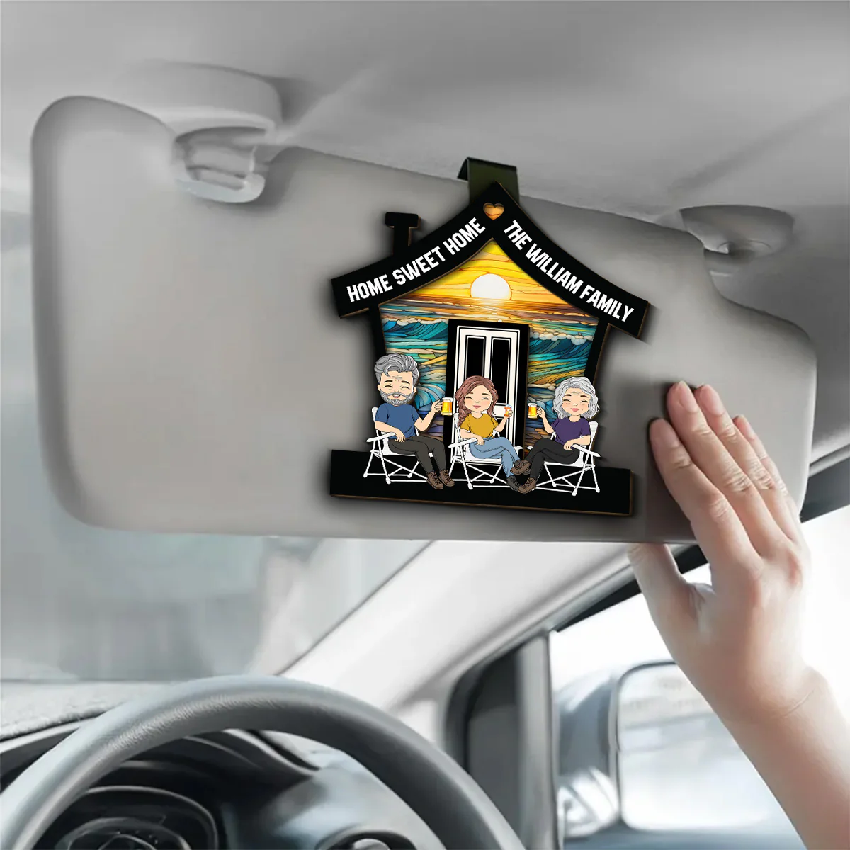 Sweet Home - Personalized Custom Car Visor Clip - Image 3