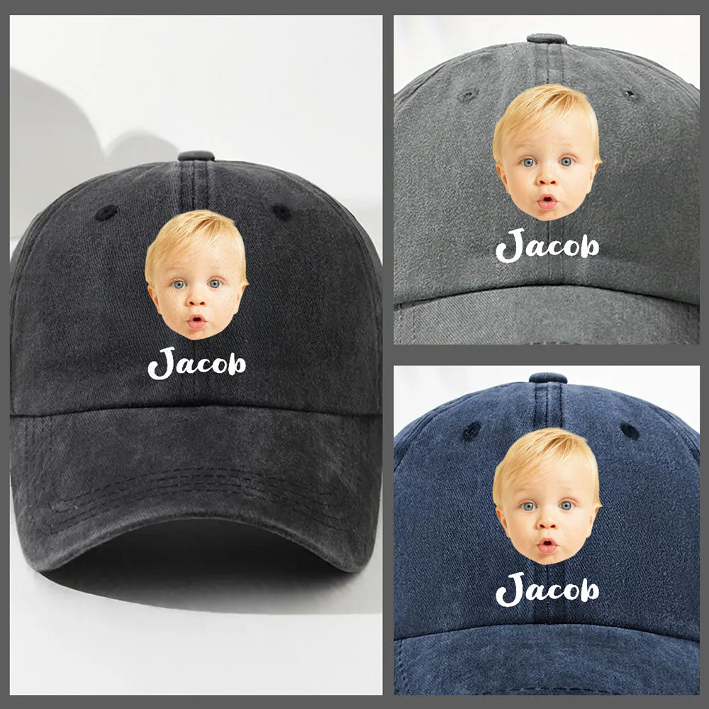 Sweet Little Love - Personalized Custom Vintage Washed Denim Cap - Image 2