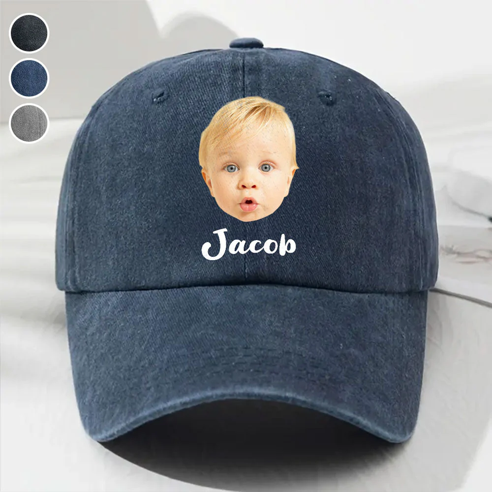 Sweet Little Love - Personalized Custom Vintage Washed Denim Cap - Image 3