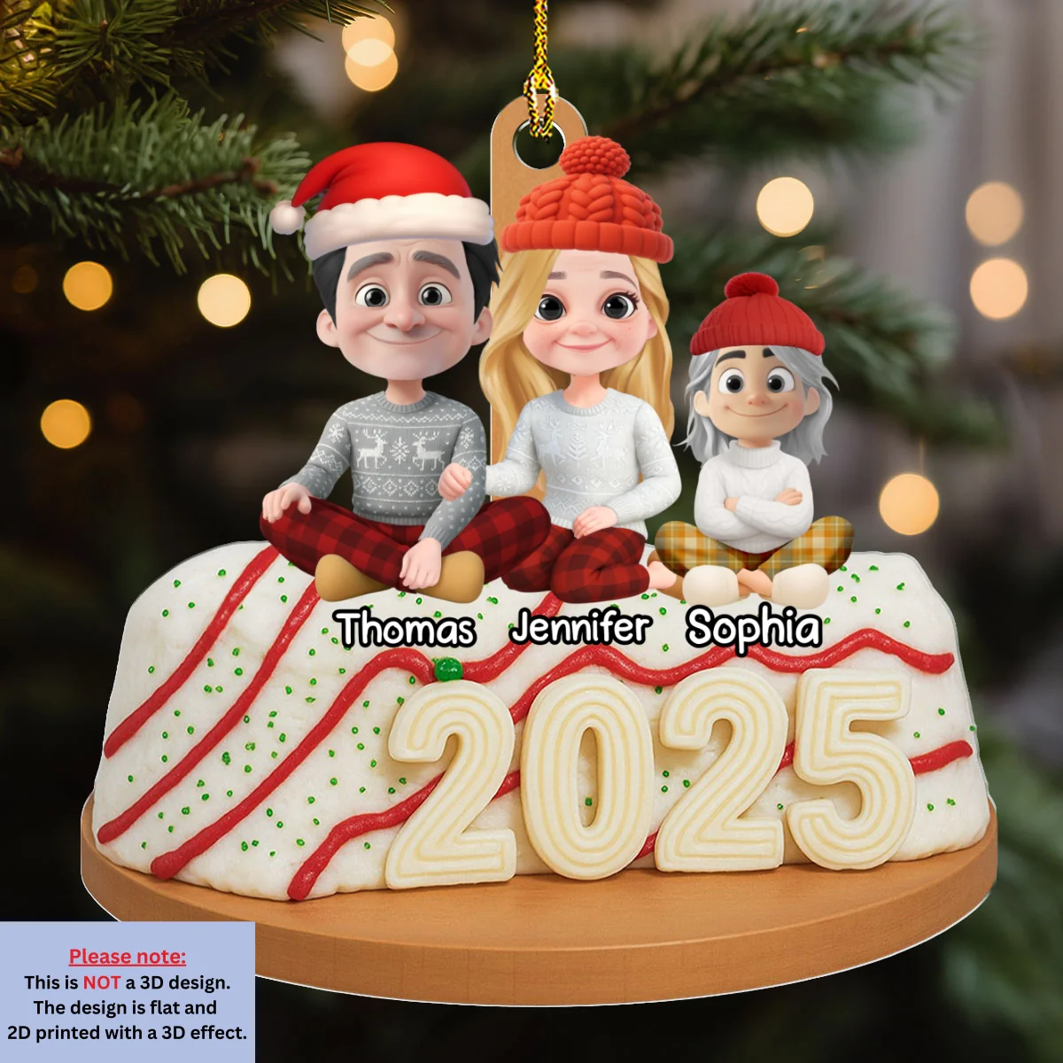 Sweet Memories Baked With Love Version 2 - Personalized Custom 3D Effect Wood Ornament - Image 5
