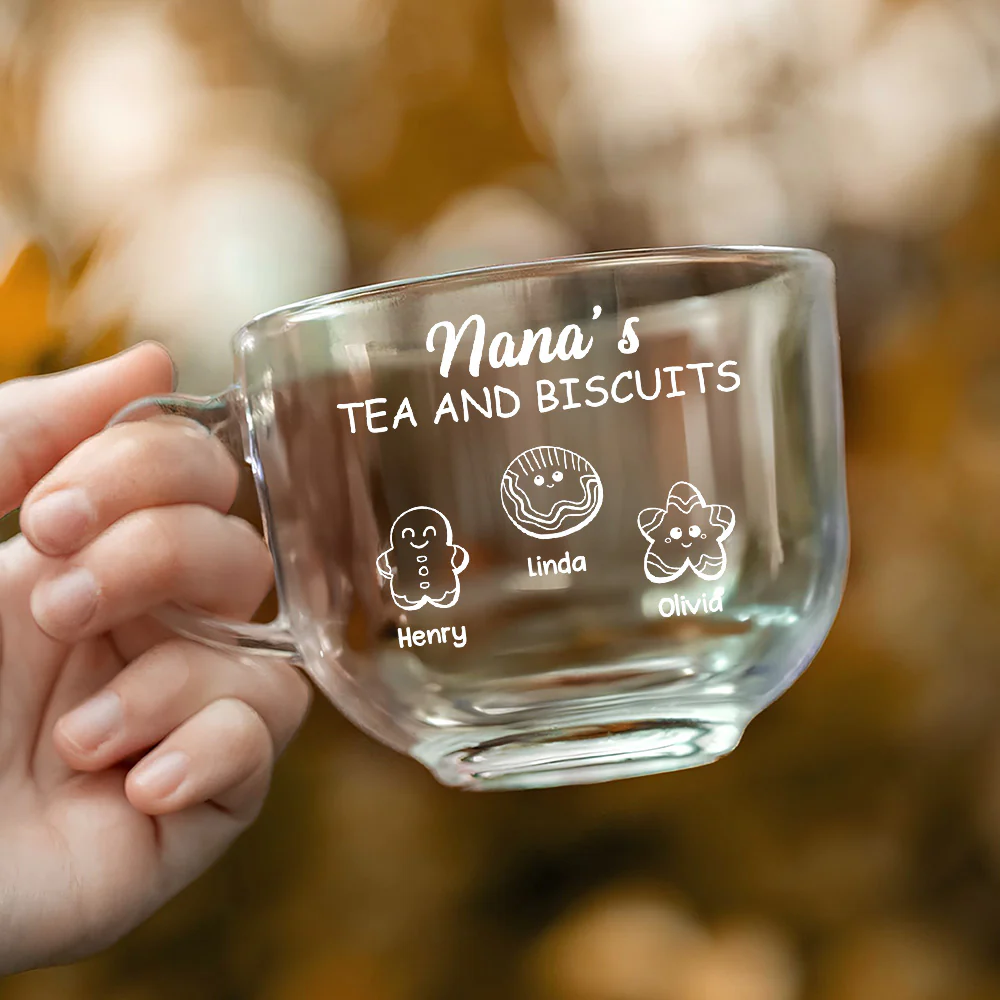 Sweet Moments Sweeter Treats - Personalized Custom Glass Tea Cup - Image 2