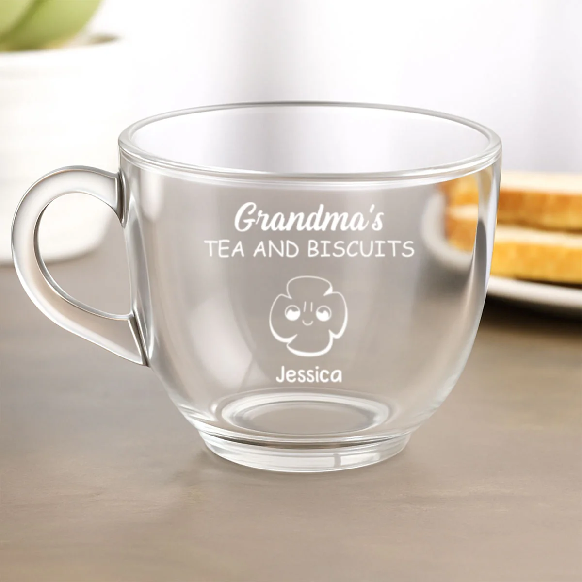 Sweet Moments Sweeter Treats - Personalized Custom Glass Tea Cup - Image 6
