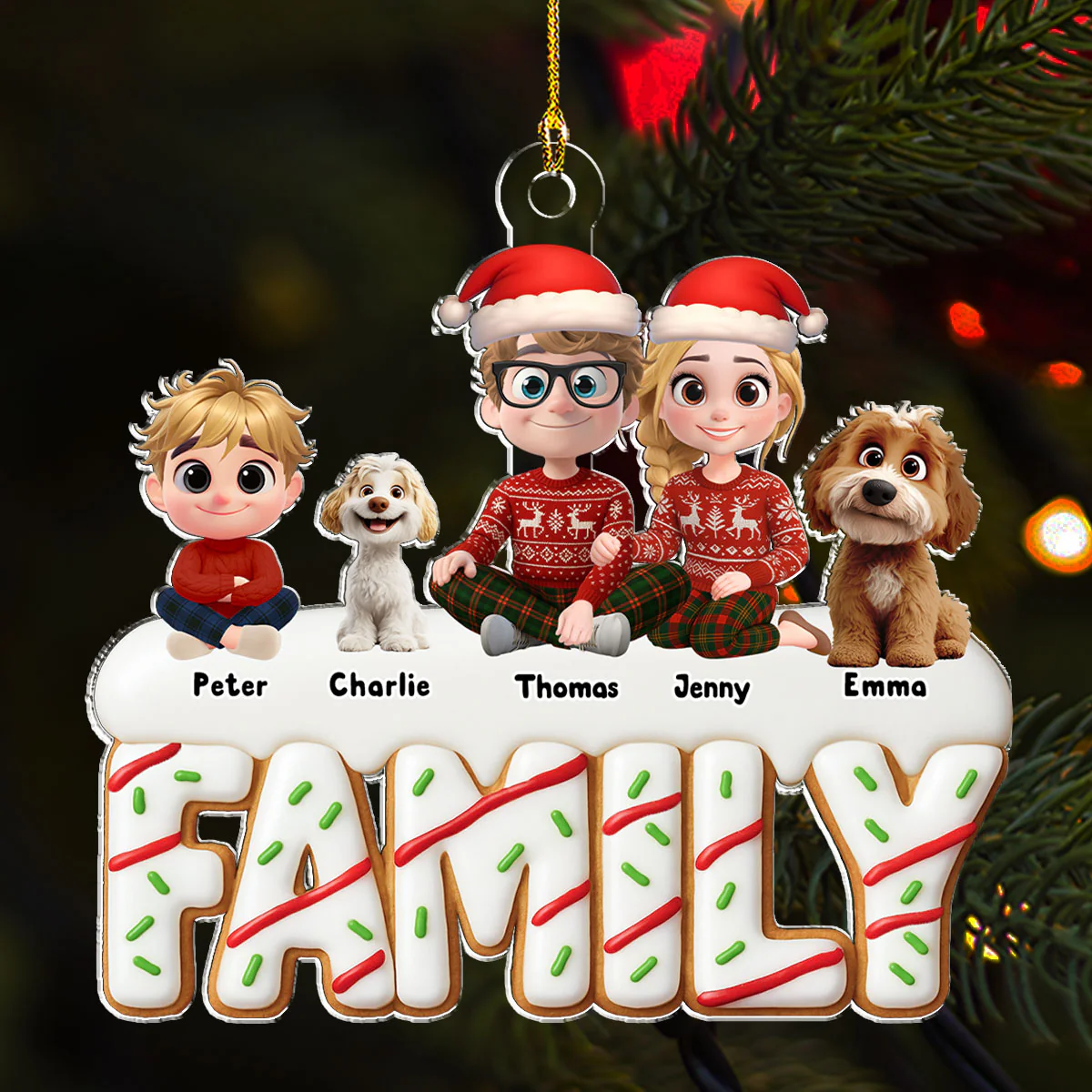 Sweetest Christmas Ever - Personalized Custom Acrylic Ornament - Image 4