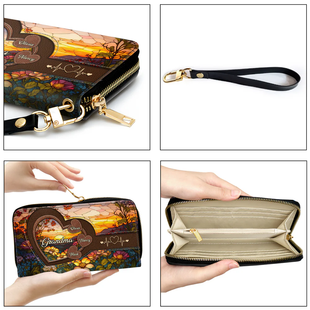 Sweethearts Of Grandma - Personalized Custom Leather Wallet - Image 4