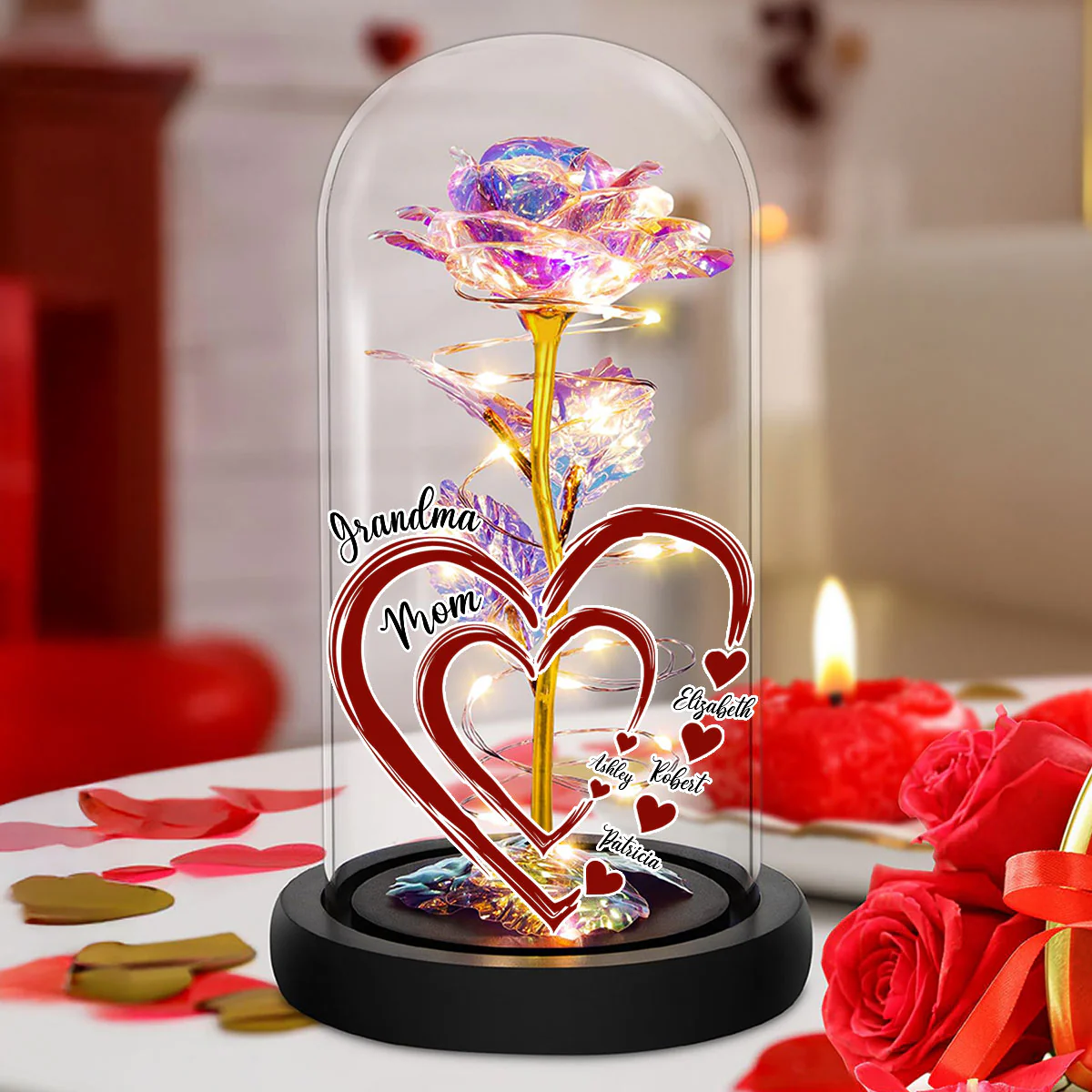 Sweethearts Of Mom - Personalized Custom Sparkly Rose - Image 4