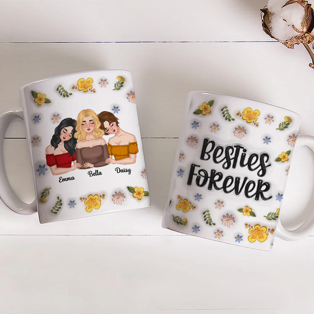 Sweets Friendship - Personalized Custom 3D Inflated Effect Coffee Mug - Image 2