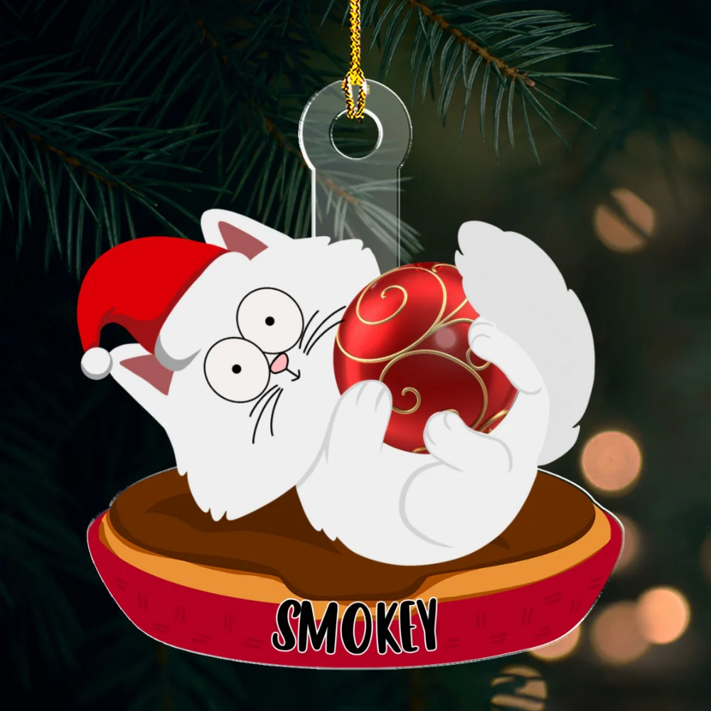 Swinging Cat Ver 2 - Personalized Custom Acrylic Ornament - Image 4