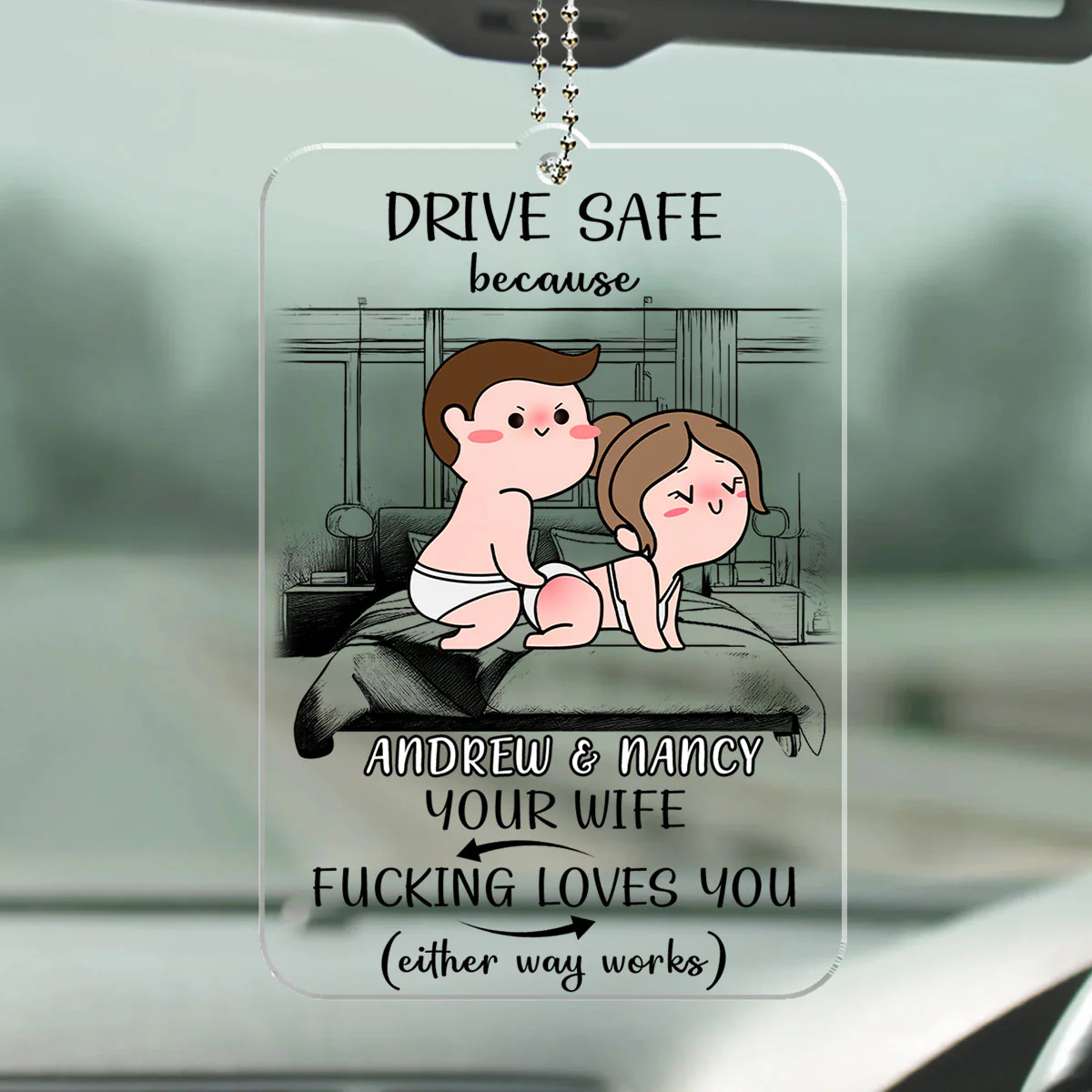 Take Care On The Road You Mean The World To Me - Personalized Custom Car Ornament - Image 3