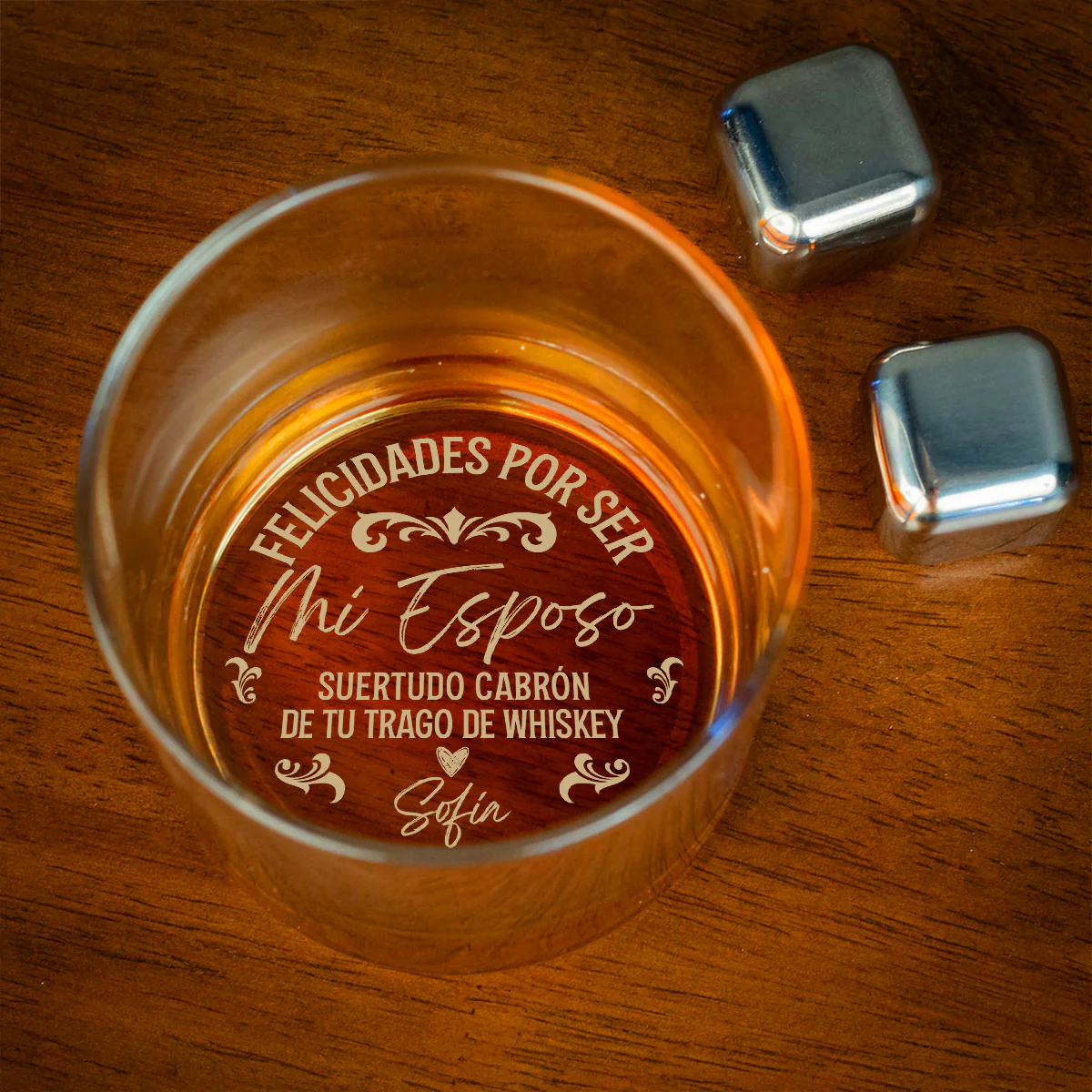 Te Sacaste La Lotería Conmigo - Vaso de Whisky Grabado Personalizado - Image 4