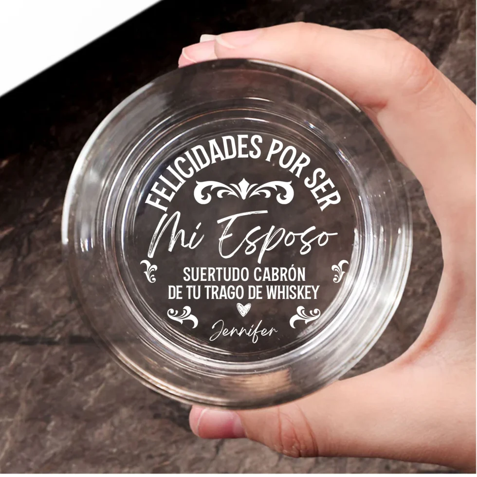 Te Sacaste La Lotería Conmigo - Vaso de Whisky Grabado Personalizado - Image 6