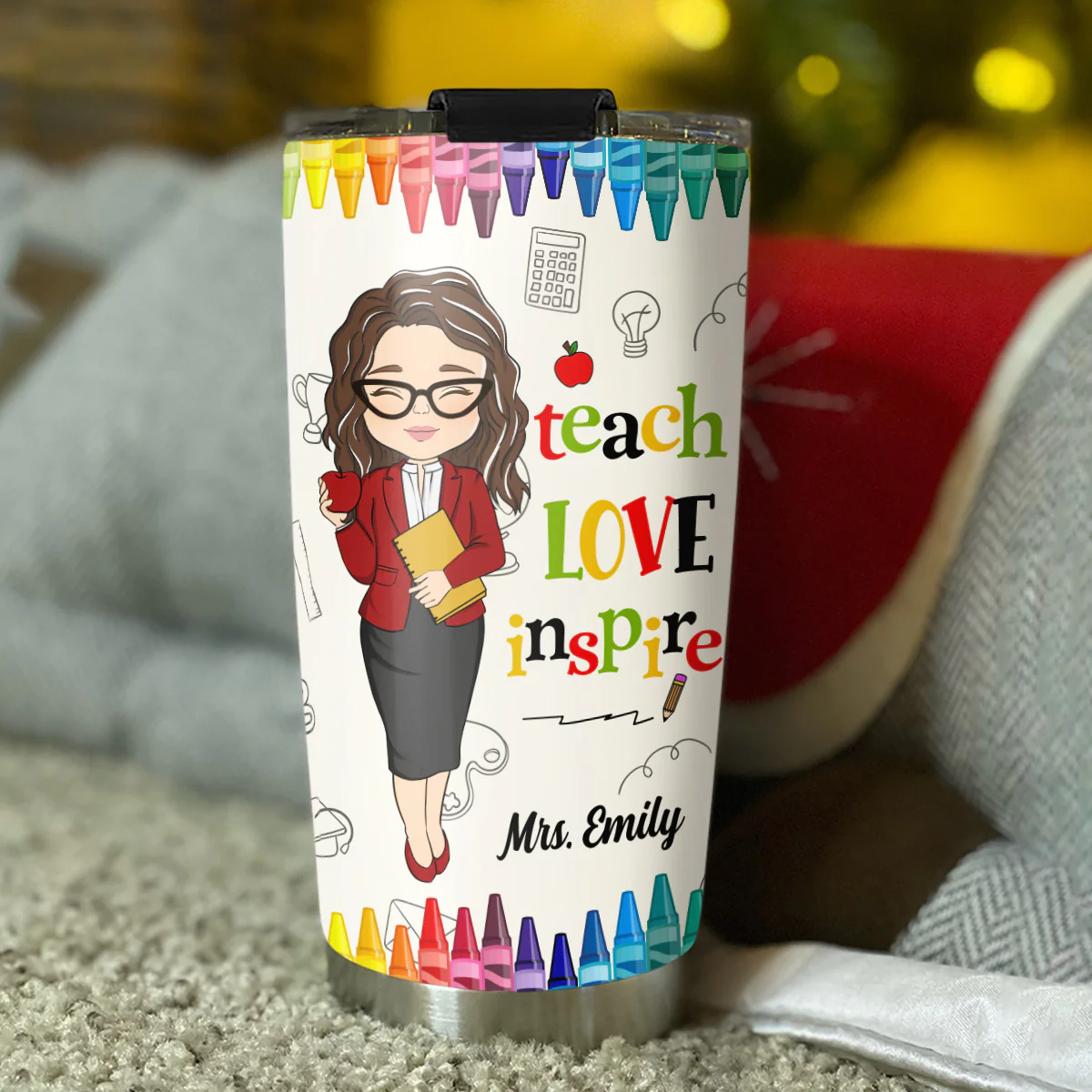 Teacher Nutrition Facts - Personalized Custom Tumbler - Image 5