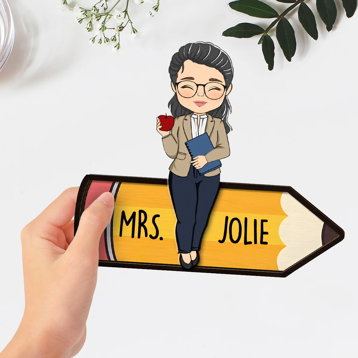 Teacher Pencil - Personalized Custom Wooden Plaque - Image 2
