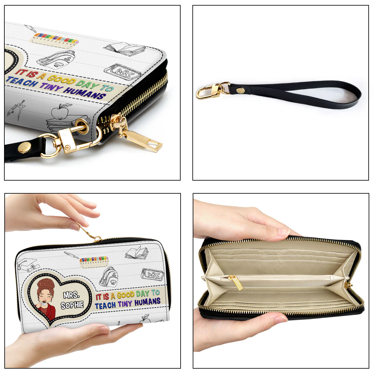 Teaching Tiny Humans Is Rewarding - Personalized Custom Leather Wallet - Image 4