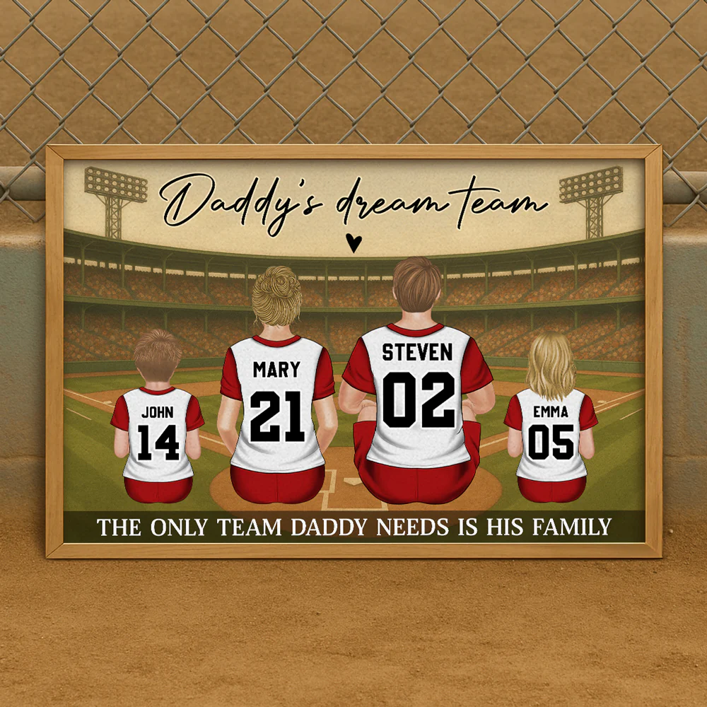 Team Daddy Built With Love - Personalized Custom Poster - Image 2