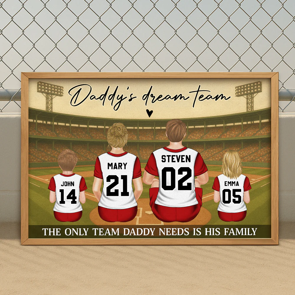 Team Daddy Built With Love - Personalized Custom Poster - Image 3