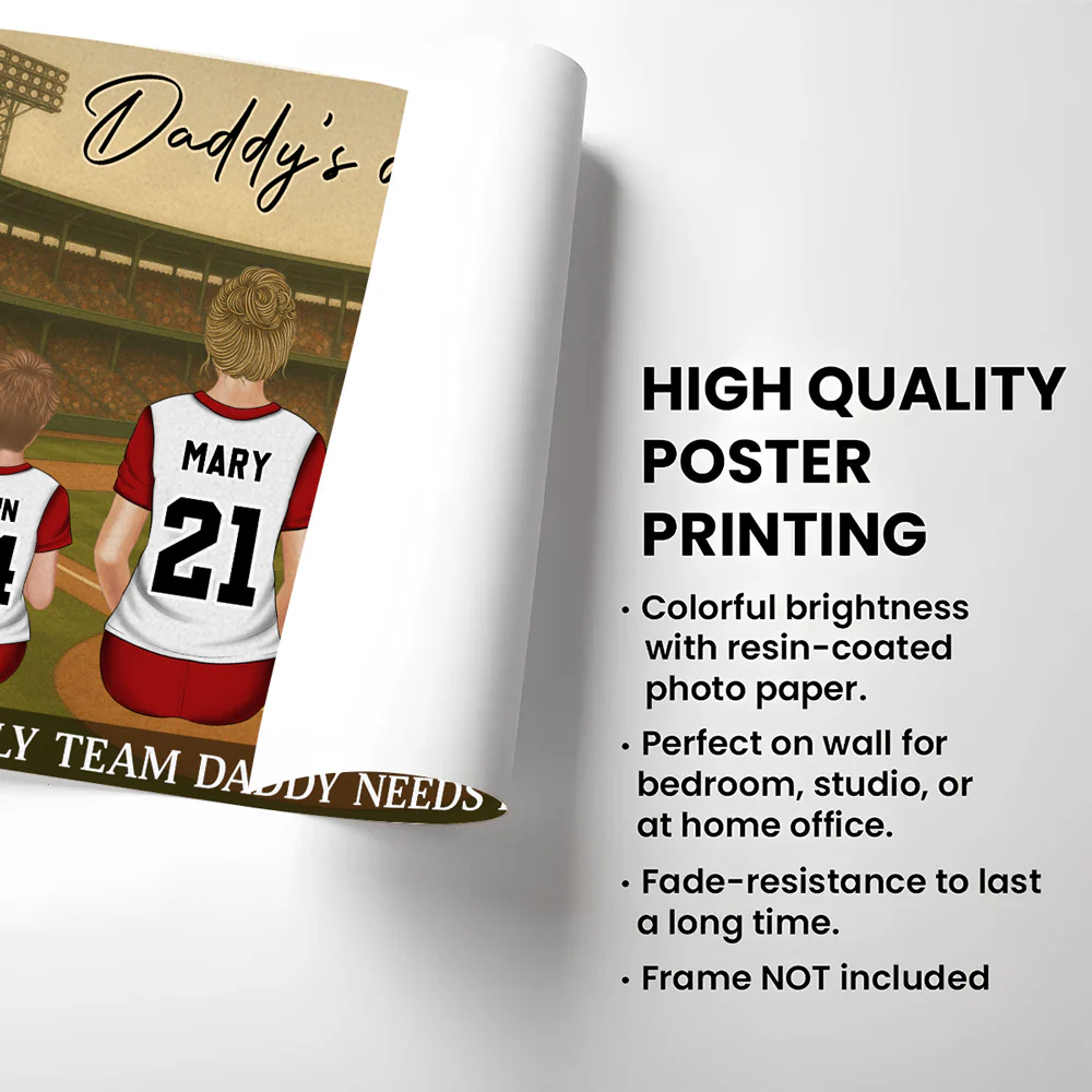 Team Daddy Built With Love - Personalized Custom Poster - Image 8