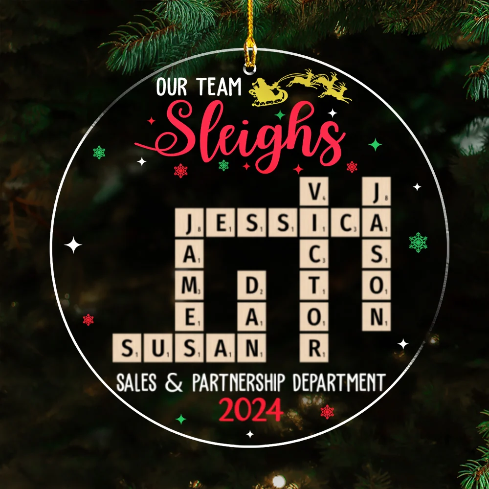 Team Sleighs - Personalized Custom Acrylic Ornament - Image 5
