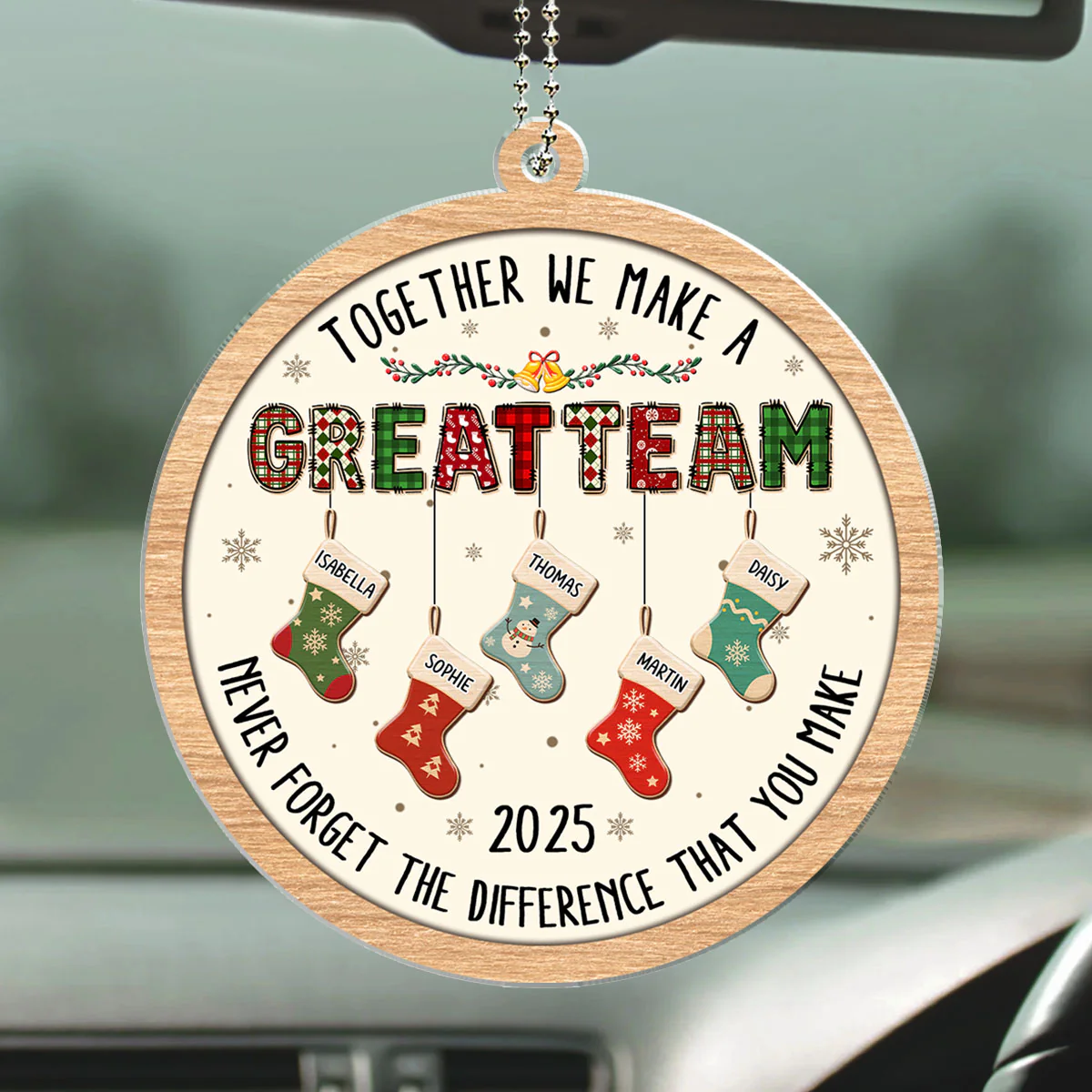 Teamwork Makes The Dream Work - Personalized Custom Car Ornament