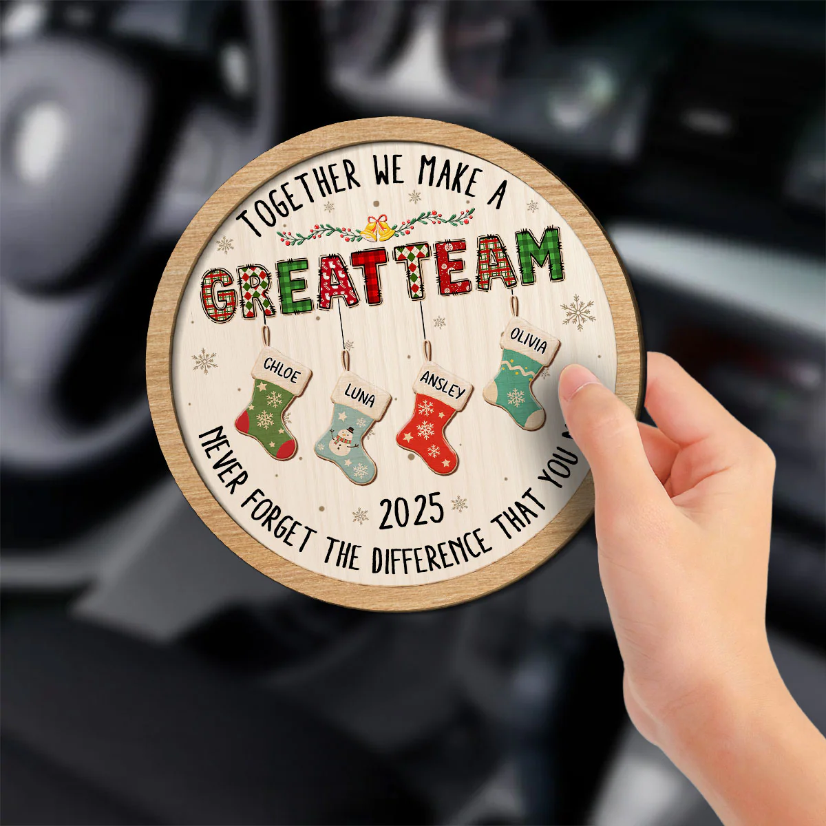 Teamwork Makes The Dream Work - Personalized Custom Car Visor Clip - Image 2