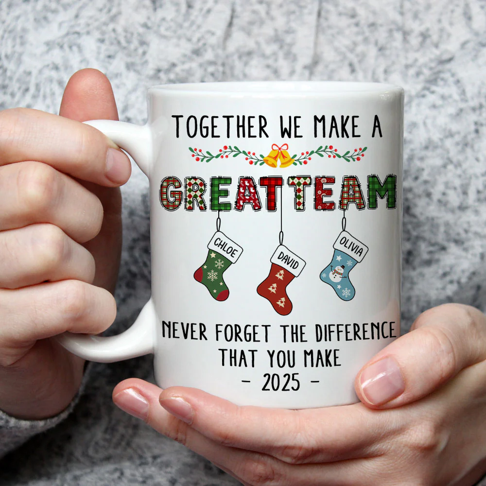 Teamwork Makes The Dream Work - Personalized Custom Coffee Mug - Image 3