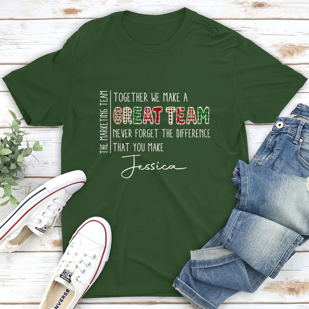 Teamwork Makes The Dream Work - Personalized Custom Shirt - Image 3