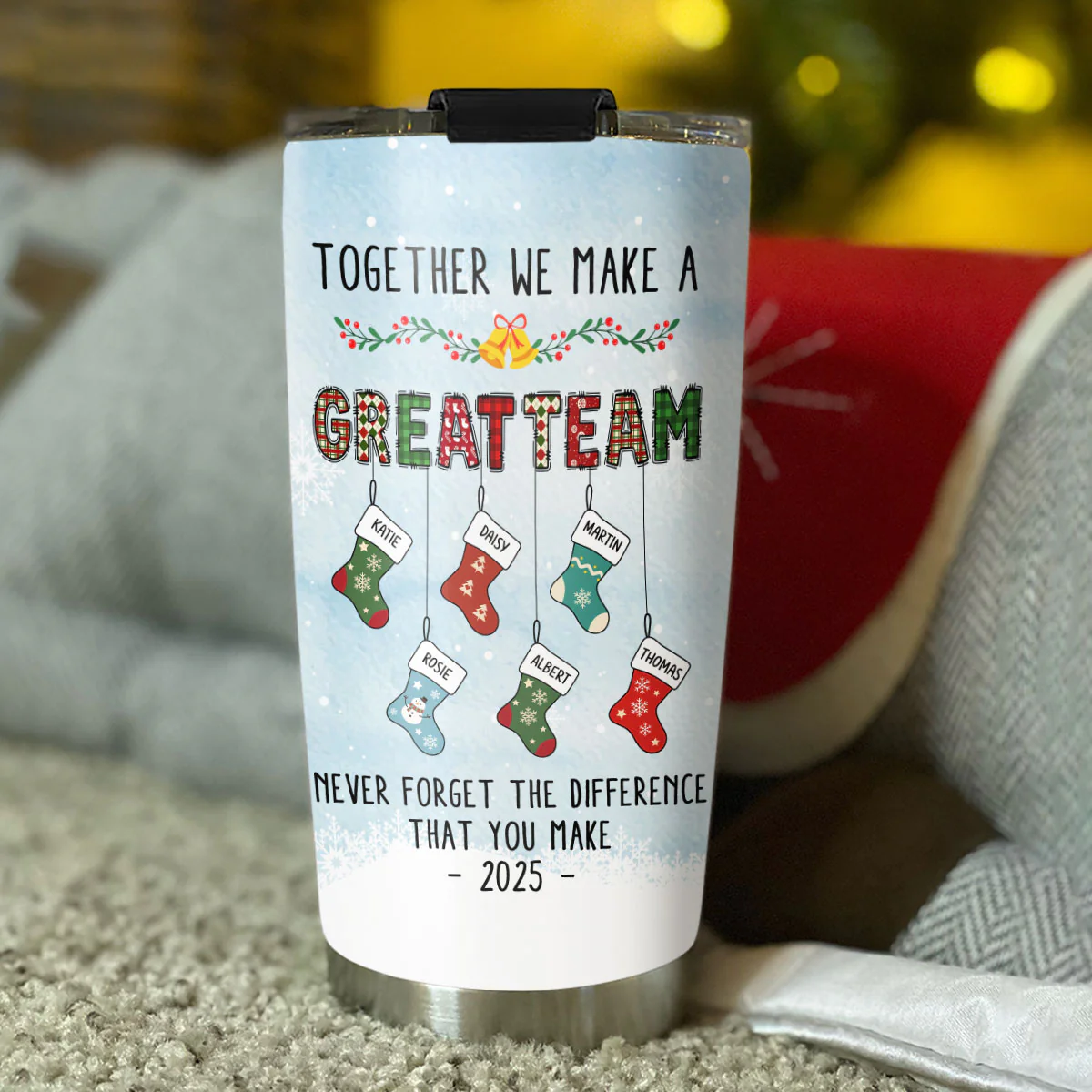 Teamwork Makes The Dream Work - Personalized Custom Tumbler - Image 4