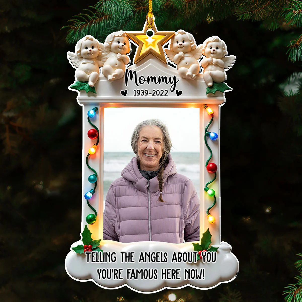 Telling The Angels About You - Personalized Custom Acrylic Ornament - Image 4