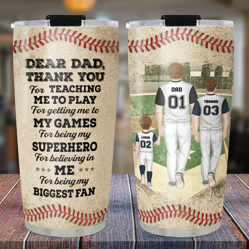 Thank Dad For Teaching Me To Play - Personalized Custom Tumbler - Image 2