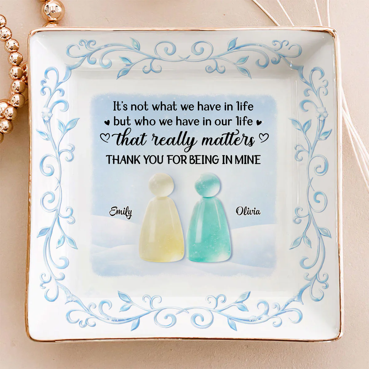 Thank For Being In Mine - Personalized Custom Jewelry Dish