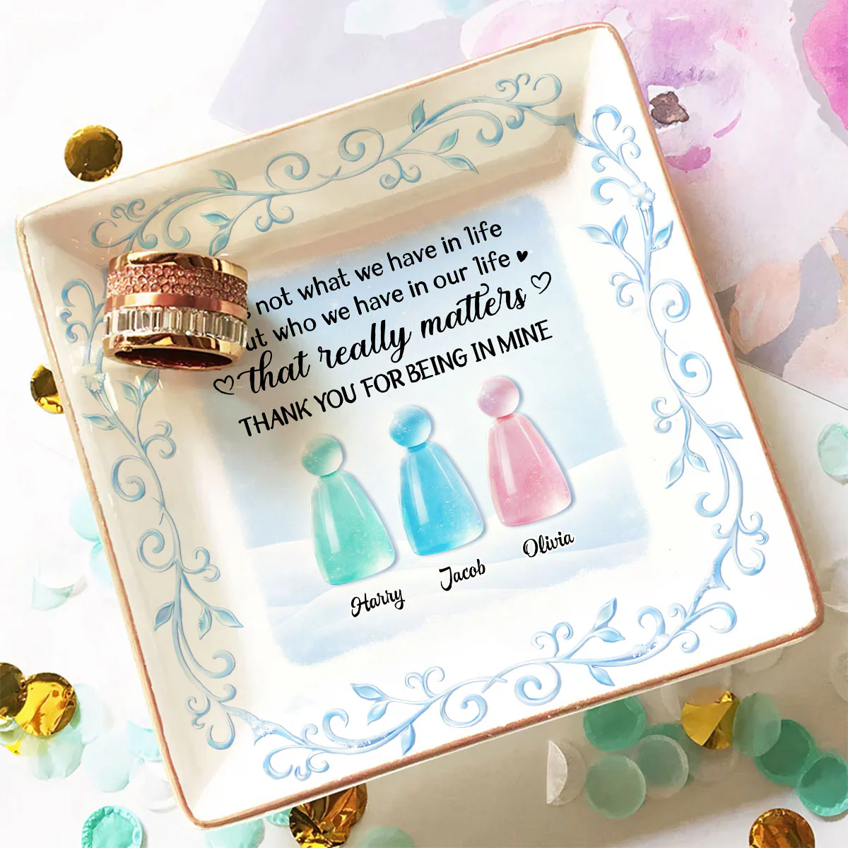 Thank For Being In Mine - Personalized Custom Jewelry Dish - Image 2
