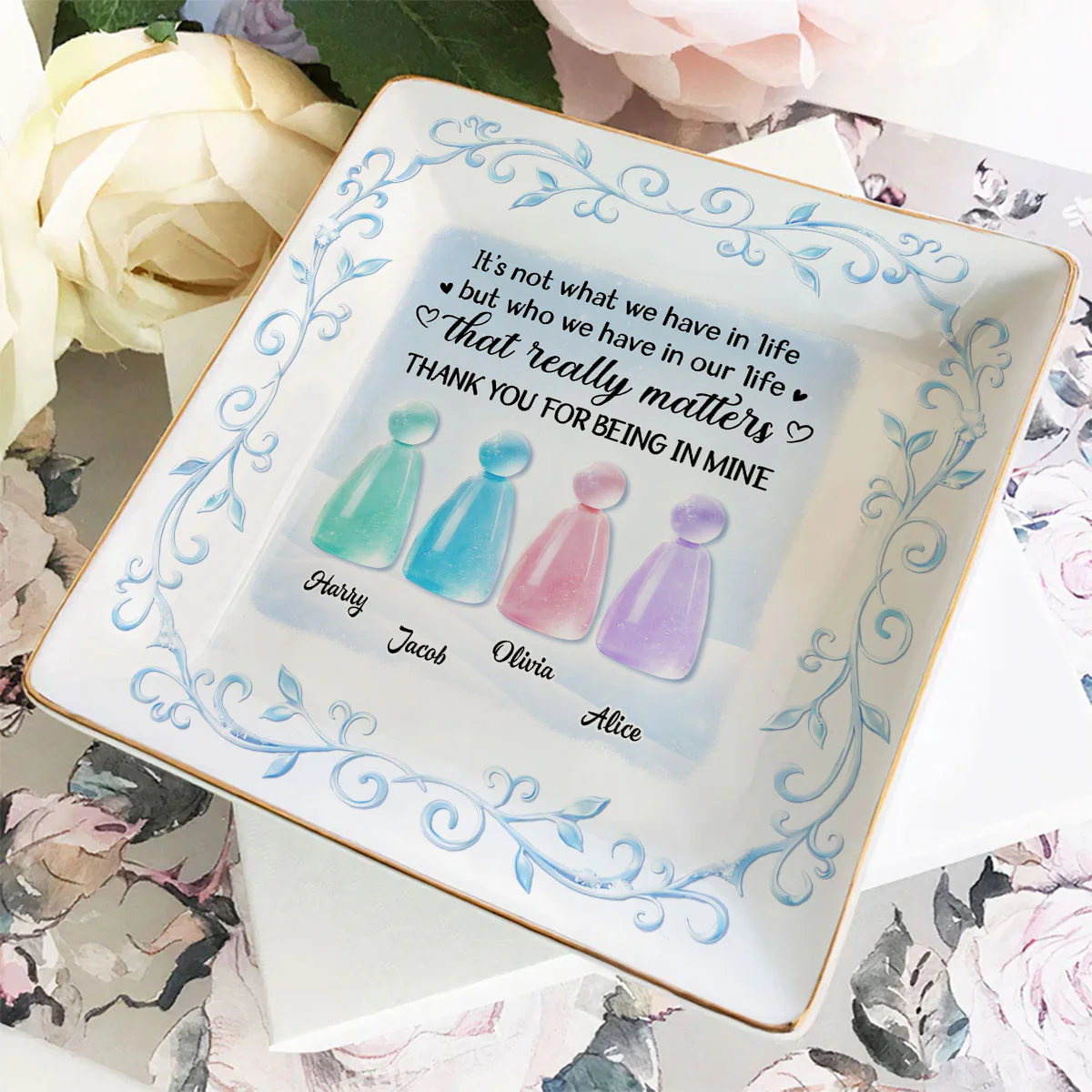 Thank For Being In Mine - Personalized Custom Jewelry Dish - Image 3