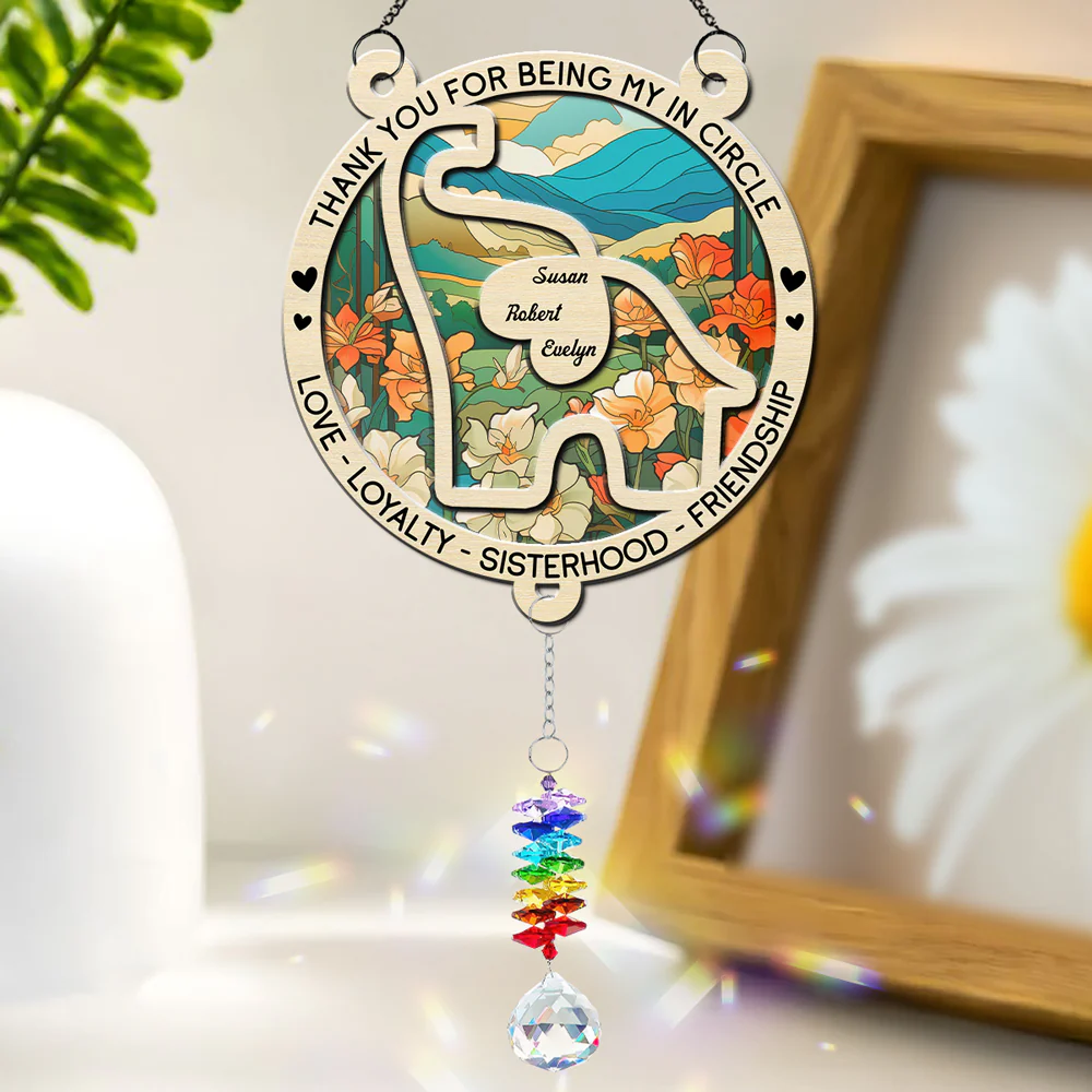 Thank For Being My Elephant - Personalized Custom Suncatcher With Crystal Rainbow Charm - Image 4