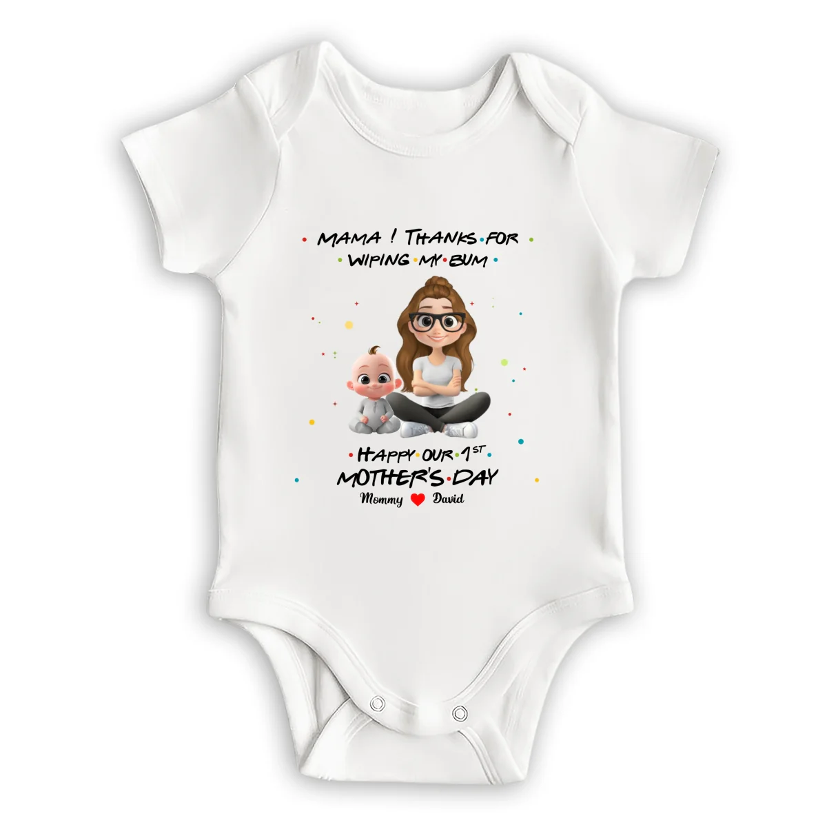 Thank Mommy For Wiping My Bum - Personalized Custom Baby Onesie - Image 6