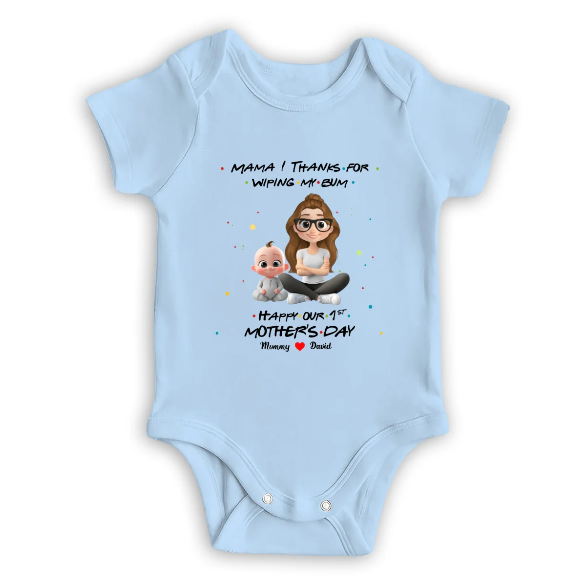Thank Mommy For Wiping My Bum - Personalized Custom Baby Onesie - Image 8