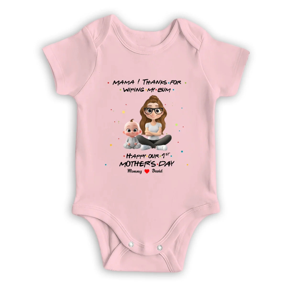 Thank Mommy For Wiping My Bum - Personalized Custom Baby Onesie - Image 9