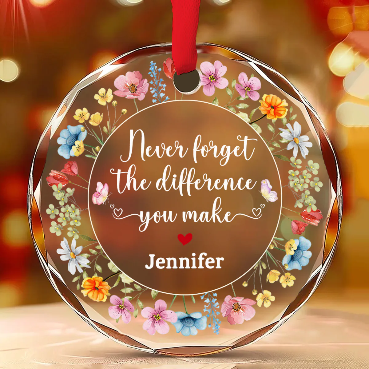 Thank You Coworker - Personalized Custom Glass Ornament - Image 2