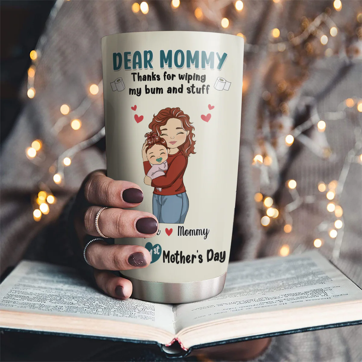 Thank You For 1st Mothers Day - Personalized Custom Tumbler - Image 2