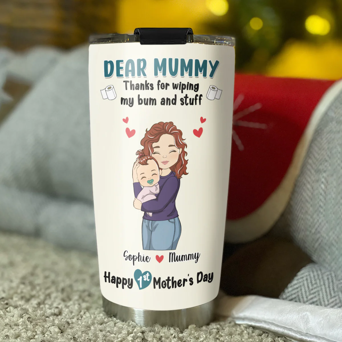 Thank You For 1st Mothers Day - Personalized Custom Tumbler - Image 4