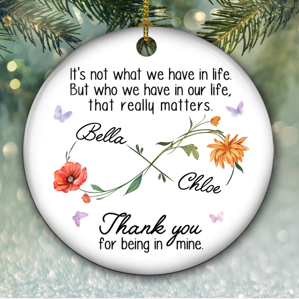 Thank You For Being In Mine - Personalized Custom Ceramic Ornament - Image 4