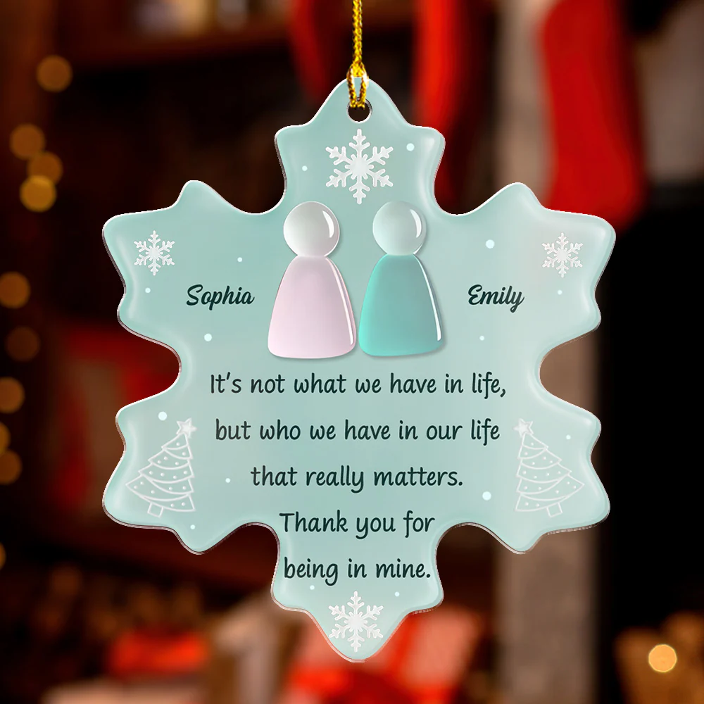 Thank You For Being In Mine Sea Glass - Personalized Custom Acrylic Ornament - Image 2