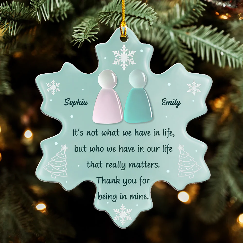 Thank You For Being In Mine Sea Glass - Personalized Custom Acrylic Ornament - Image 5