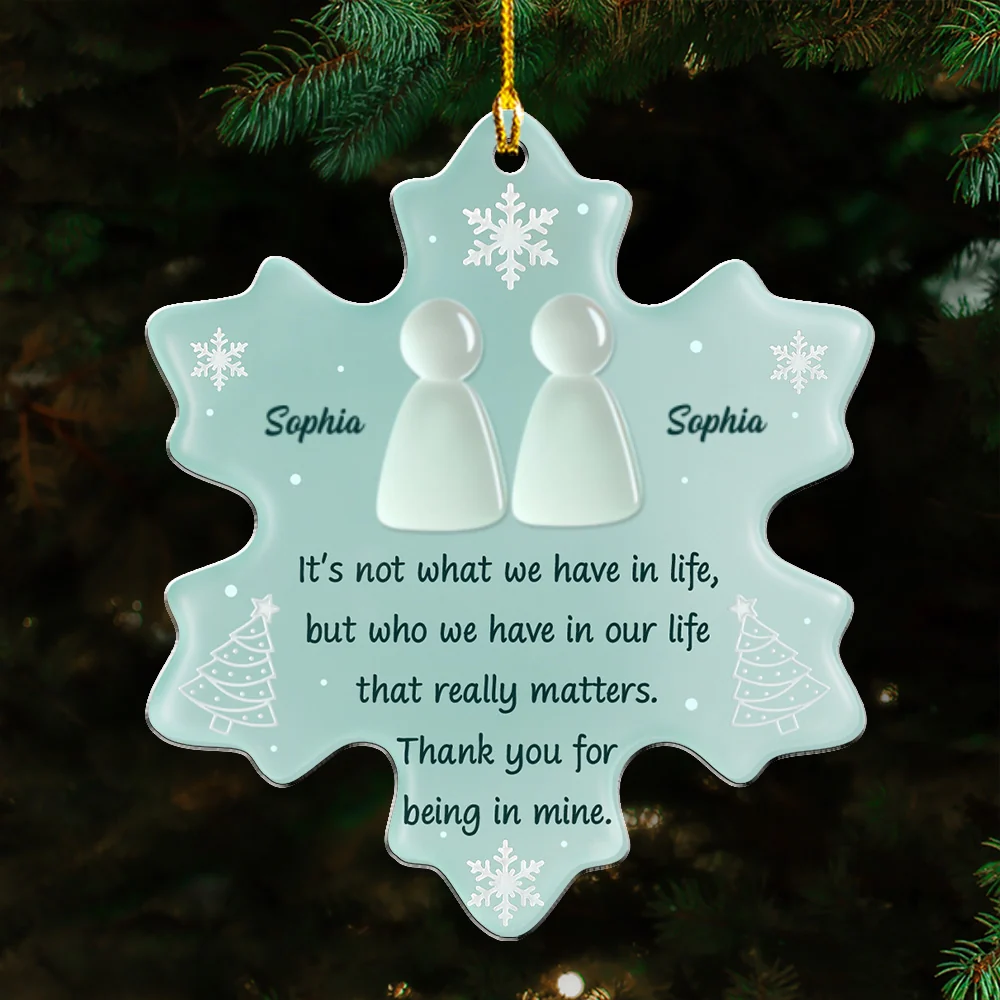 Thank You For Being In Mine Sea Glass - Personalized Custom Acrylic Ornament - Image 7
